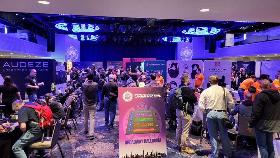 CanJam NYC 2024 exhibitor booths inside the Broadway Ballroom at the Marriot Marquis in midtown Manhattan.