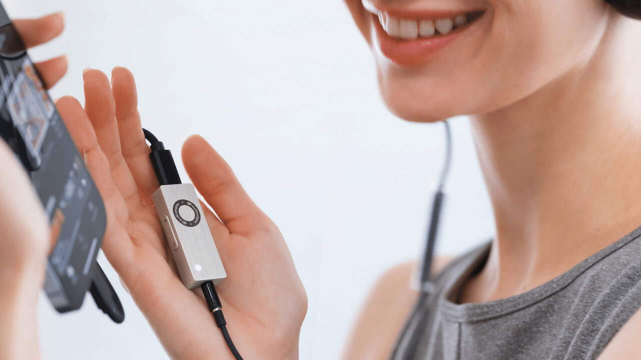 Audioengine DAC3 dongle dac in-hand