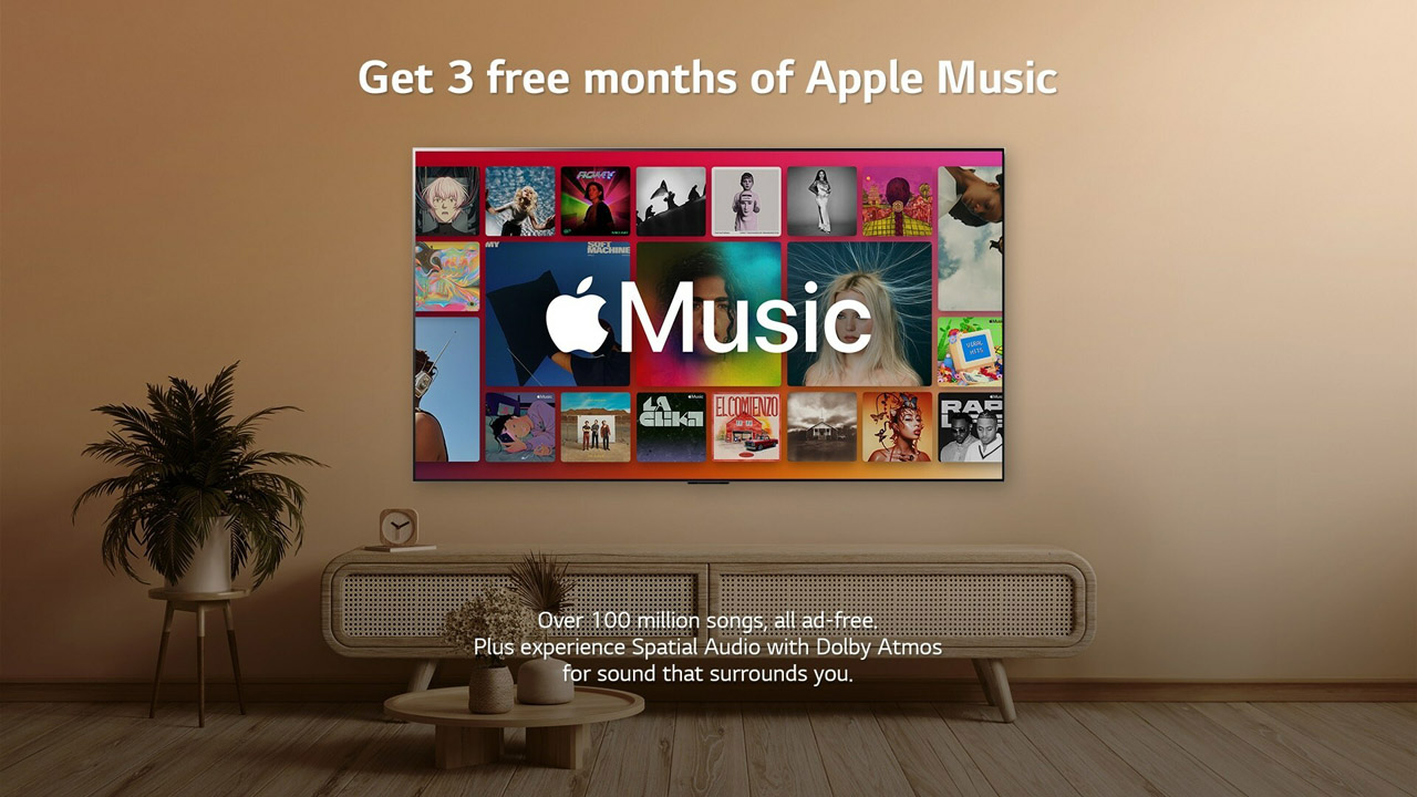 Apple Music comes to LG TVs with Dolby Atmos immersive audio.