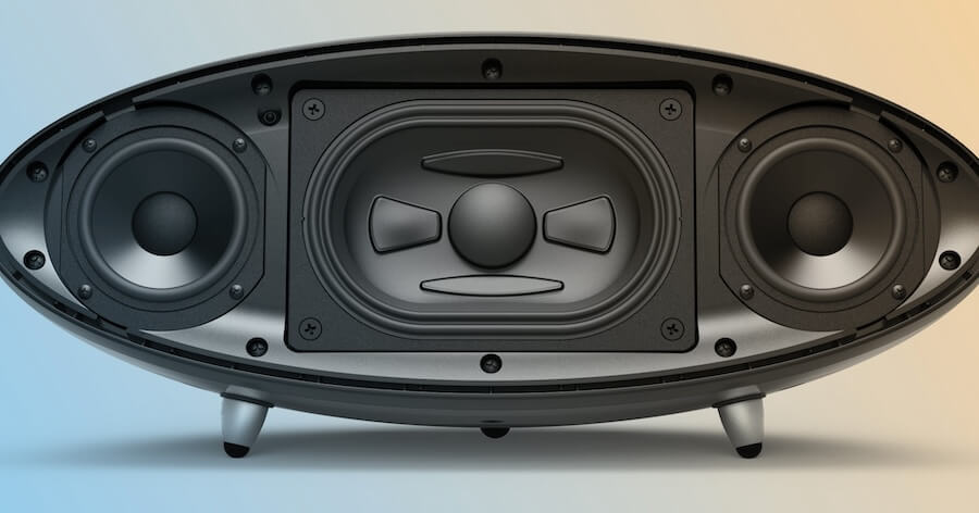 Meridian Ellipse Wireless Streaming Speaker Drivers Grille Off