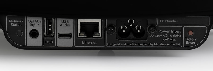 Meridian Ellipse Wireless Streaming Speaker Rear Inputs