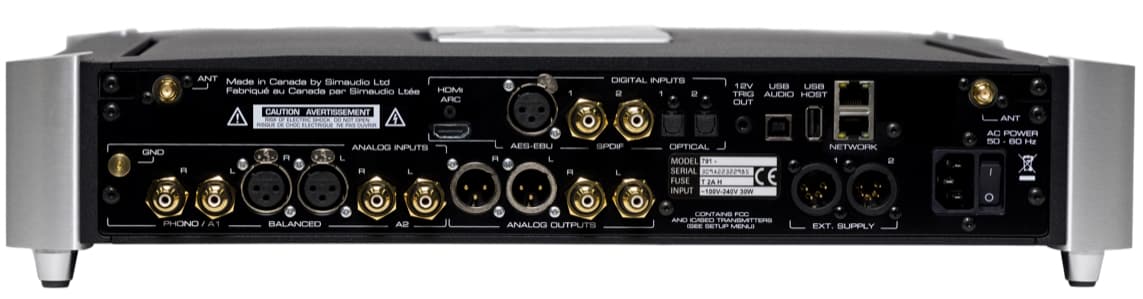 Rear view of Moon Audio 791 Network Player / Preamplifier