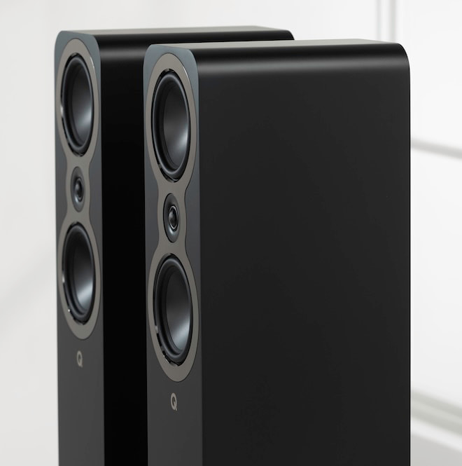 Q Acoustics 3050c Floorstanding Loudspeaker Pair in Satin Black Angle