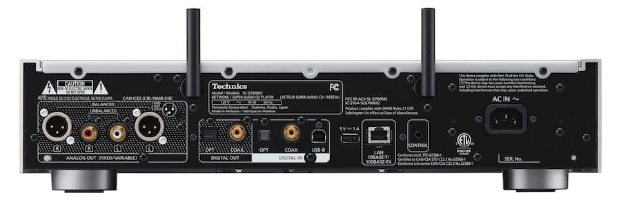 Technics SL-G700M2 Multi-Digital Audio Player Rear View Technics SL-G700M2 Network / Super Audio CD Player Back